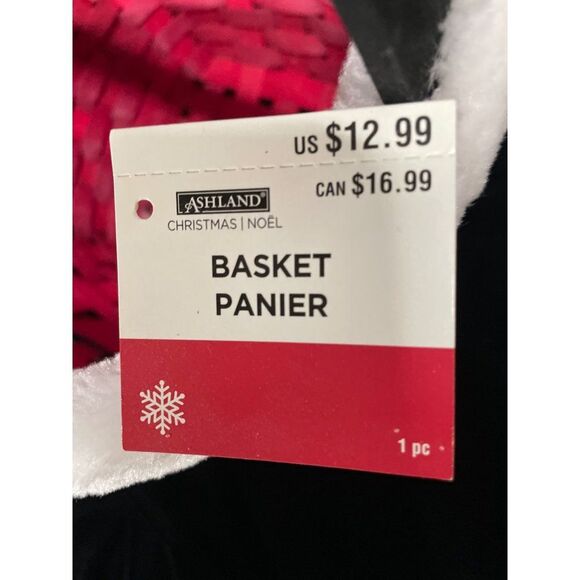 Christmas Santa basket with faux fur 10 x 9 x 6 - Picture 4 of 10